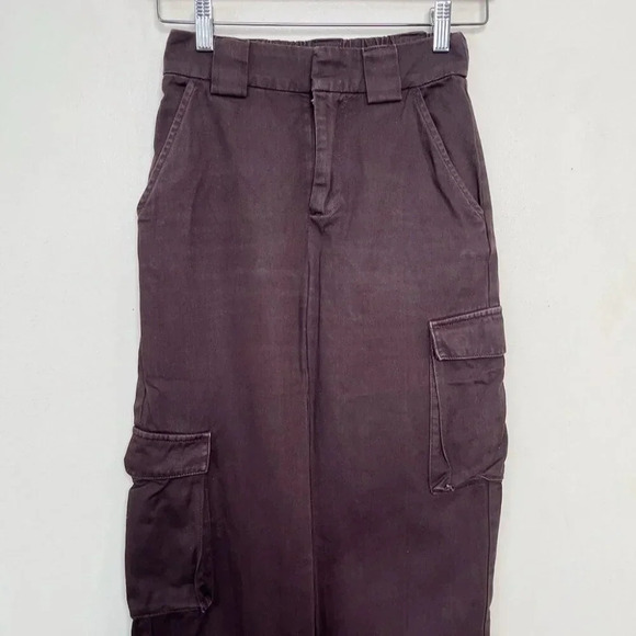 Aritzia Tna Womens XXS Cotton Brown Twill Cargo Pant - Picture 3 of 10